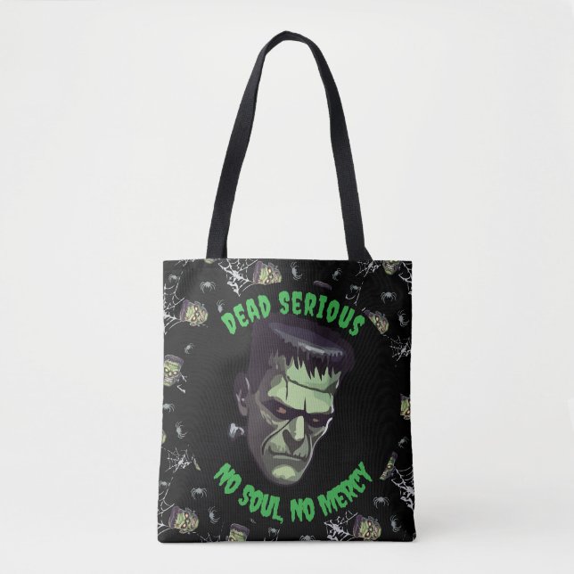 🖤 Black Frankenstein Halloween Tote bag Tygkasse (Framsida)