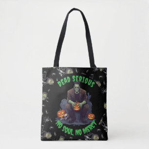🖤 Black Frankenstein Halloween Tote bag Tygkasse