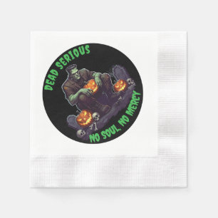 🖤 Black Frankenstein Pappra Tallrikar 💀 🎉 Pappersservett
