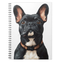 Black Fransk Bulldog-anteckningsbok