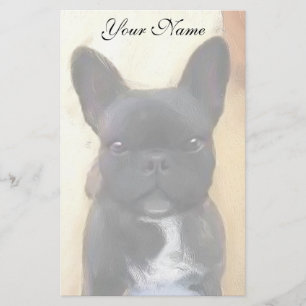 Black Fransk Bulldog art stationär