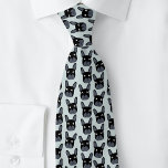 Black Fransk Bulldog Blue Neck Tie Slips<br><div class="desc">En roligt liten svart Fransk Bulldog eller Frenchie mönster på en anka ägblåblå bakgrund. Underbar för alla hundälskare,  husdjursresande,  hundvalkare och veterinärer. Originalkonst av Nic Squirrell.</div>