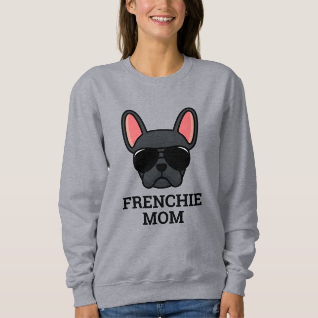 Black Fransk Bulldog Frenchie Hund Mamma T Shirt (Framsida)
