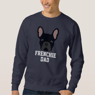 Black Fransk Bulldog Hund Pappa Lång Ärmad Tröja