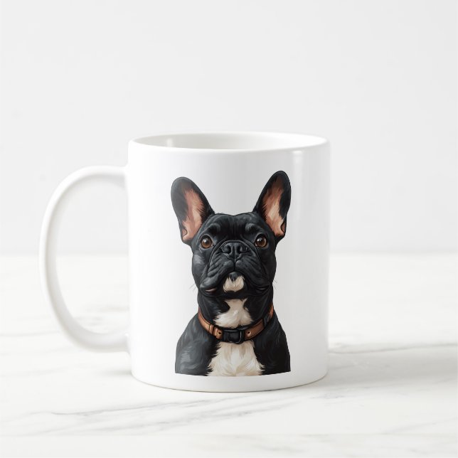 Black Fransk Bulldog Mugg (Vänster)