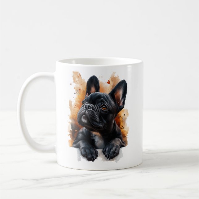 Black Fransk Bulldog Mugg (Vänster)