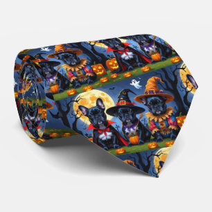 Black Fransk Bulldog Pumpkin Halloween Funny Slips