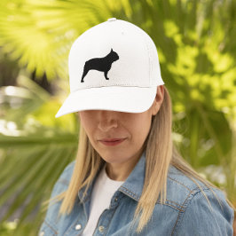Black Fransk Bulldog Silhouette Frenchie Hund Keps
