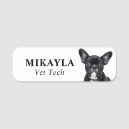 Black Fransk Bulldog Veterinarian Namnbricka