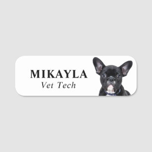 Black Fransk Bulldog Veterinarian    Namnbricka