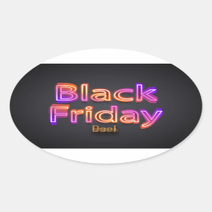 Black Fredag Deal (neon/guld) Ovalt Klistermärke