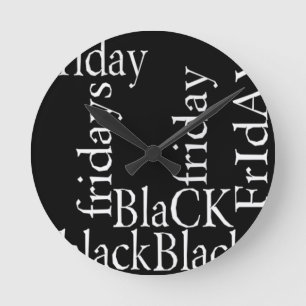 Black Fredag Design Rund Klocka
