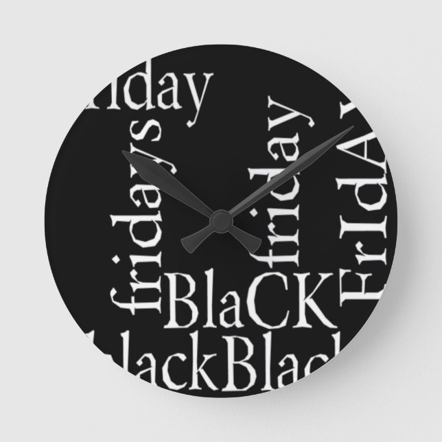 Black Fredag Design Rund Klocka (Framsida)