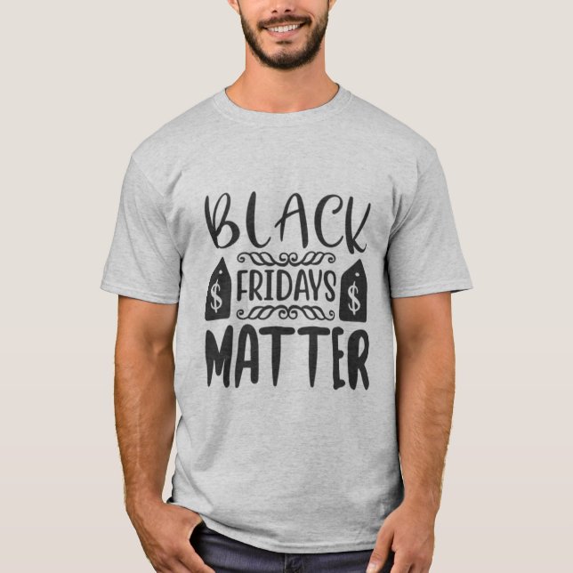 Black Fredag matter T Shirt (Framsida)