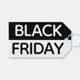 Black Fredag - Modern, minimal svart och vit Presentetikett