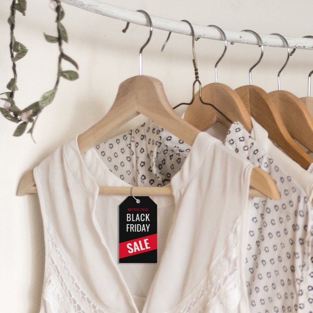 Black Fredag SALE Clothing Pris Märkre Presentetikett (Black Friday SALE Clothing Hang Price Tag)