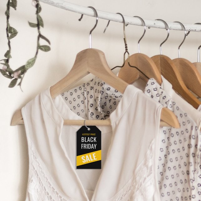 Black Fredag SALE Clothing Pris Märkre Presentetikett (Black Friday SALE Clothing Hang Price Tag)