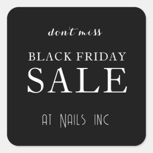 BLACK FREDAG SALE-dekal BLACK VITDETALJE Fyrkantigt Klistermärke