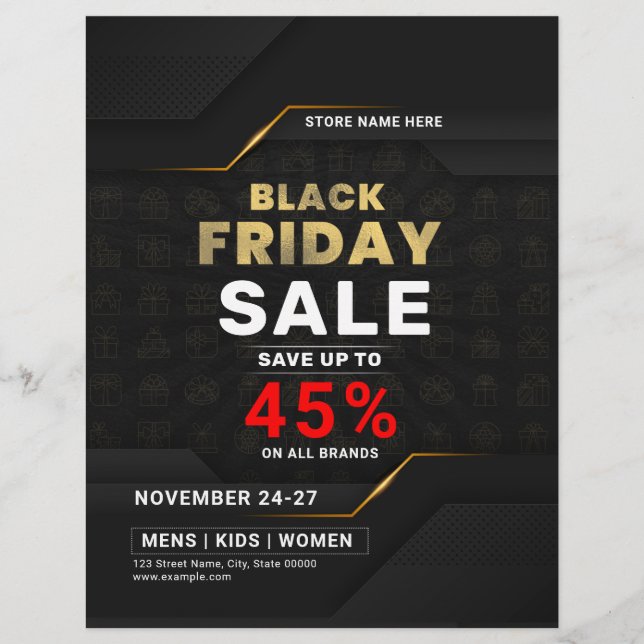 Black Fredag Sale Flyer (Framsidan)