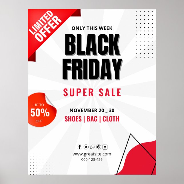 Black Fredag Sale Flyer, Poster i affärsförsäljnin (Framsidan)