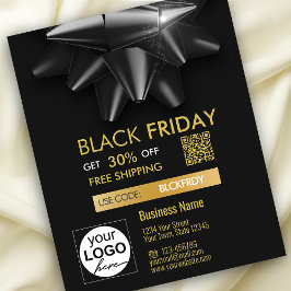 Black Fredag Sale Noble Bow QR Code Rabatt Flyer