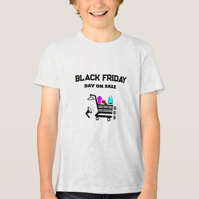 Black Fredag Shopping Rush T Shirt (Framsida)