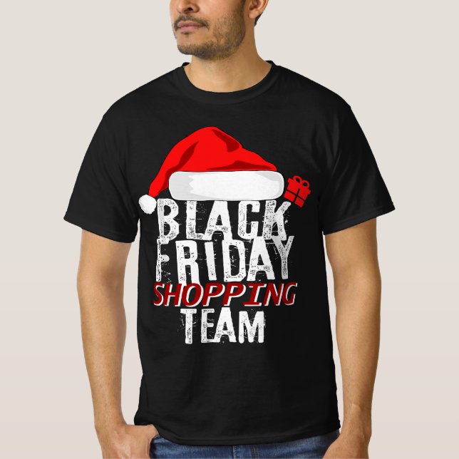 Black Fredag Shopping Team T Shirt (Framsida)