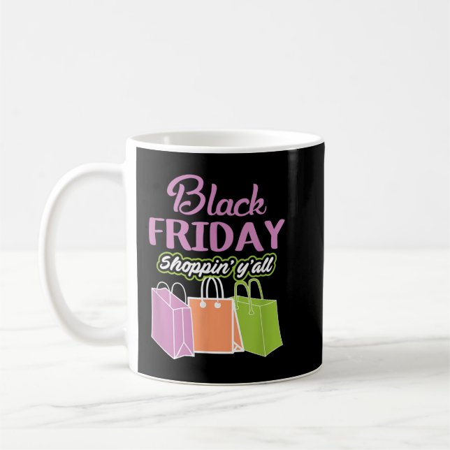 Black Fredag Shopping Thanksgiving Helgdag Gift T Kaffemugg (Vänster)