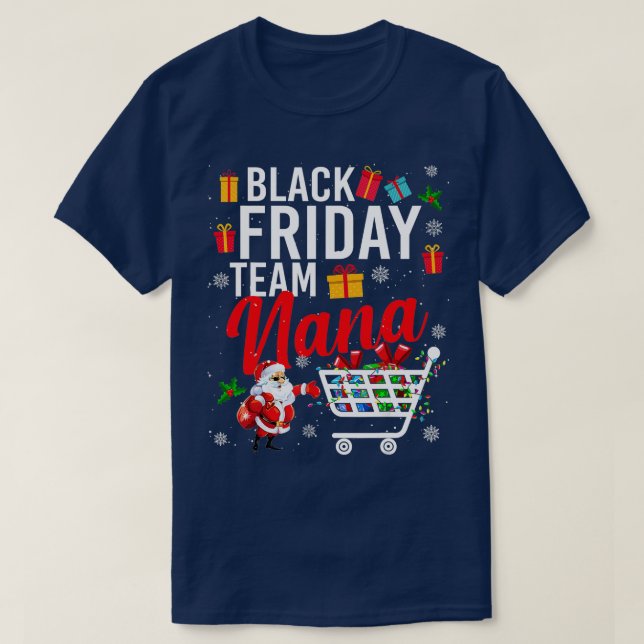 Black Fredag Team Nana Cute Julköp Lov T Shirt (Design framsida)