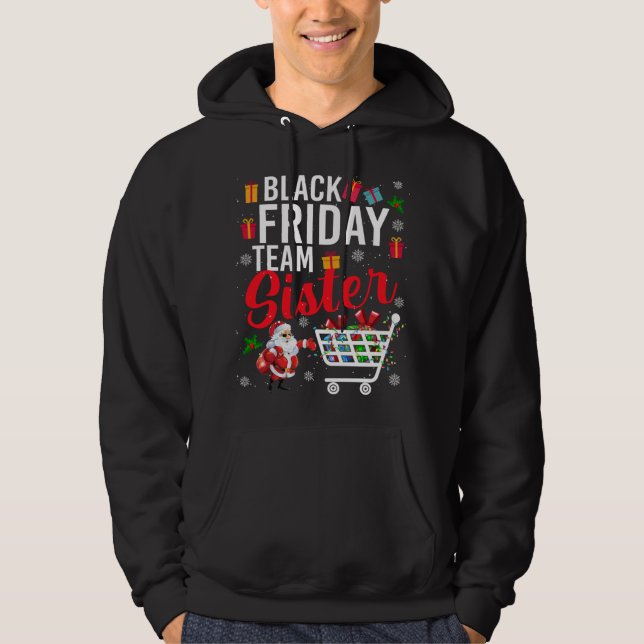 Black Fredag Team Sister Cute Julköp L Hoodie (Framsida)
