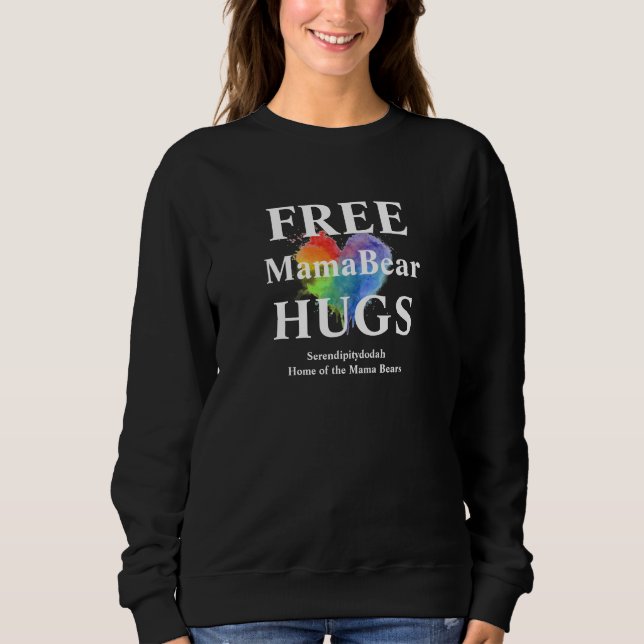 Black Free Hugs Sweatshirt - ingen huva T Shirt (Framsida)