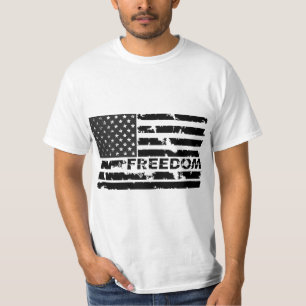 Black Freedom United Stater Flagga T Shirt