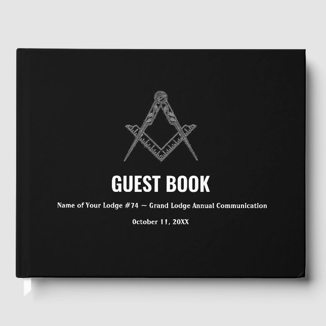 Black Freemasons Masonry Square och Compass Gästböcker (Framsida)