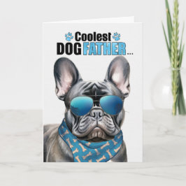 Black Frenchie Hund Coolest Pappa Fars dag Helgkort
