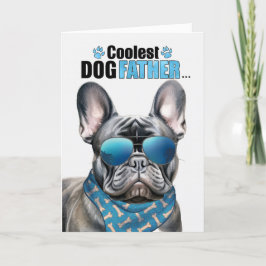 Black Frenchie Hund Coolest Pappa Fars dag Helgkort