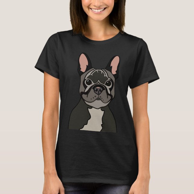 Black Frenchie T Shirt (Framsida)