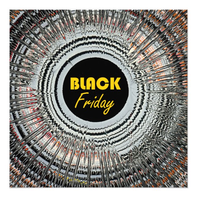 Black Friday advert with original spin art Fototryck (Framsidan)