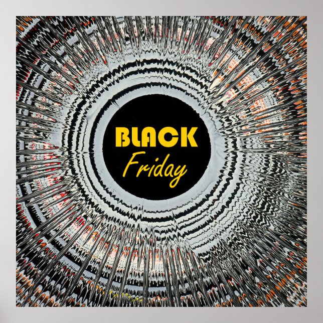 Black Friday advert with original spin art Poster (Framsidan)