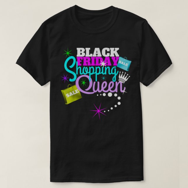 Black Friday Christmas Shopping Queen Gift T Shirt (Design framsida)