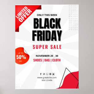 Black Friday-erbjudande Flyer, affärsförsäljning P Poster
