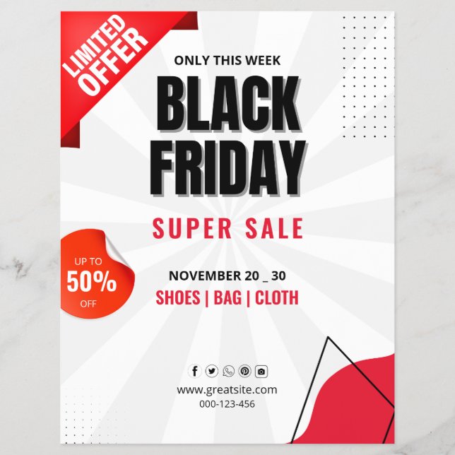Black Friday-erbjudande Flyer, affärsförsäljning P Reklamblad (Framsidan)