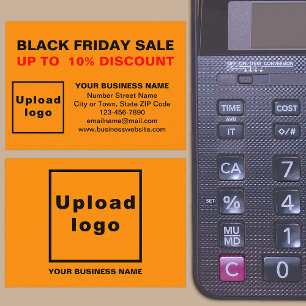 Black Friday-rea på orangefärgade kuvertkort Tilläggskort