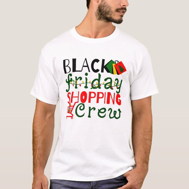 Black Friday Shopping Crew T Shirt (Framsida)