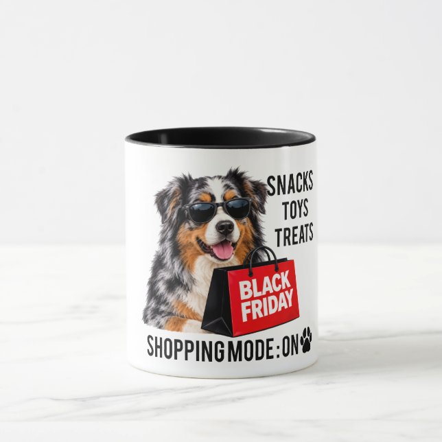 Black Friday Shopping Mode På Australian Shepherd  Mugg (Center)