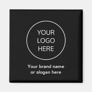 Black Fridge Magnet - Logotyp för företagskunder
