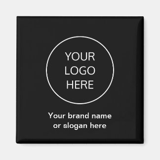 Black Fridge Magnet - Logotyp för företagskunder