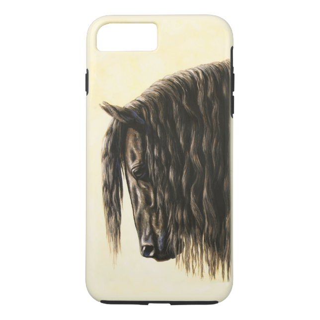 Black Friesian Draft Horse Case-Mate iPhone Skal (Baksida)
