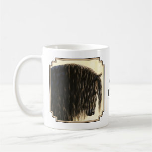 Black Friesian Draft Horse Kaffemugg