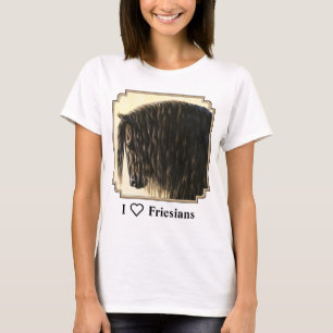 Black Friesian Draft Horse T Shirt