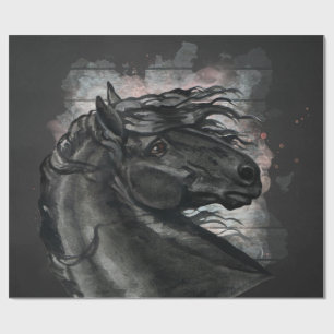 Black Friesian Horse Presentpapper